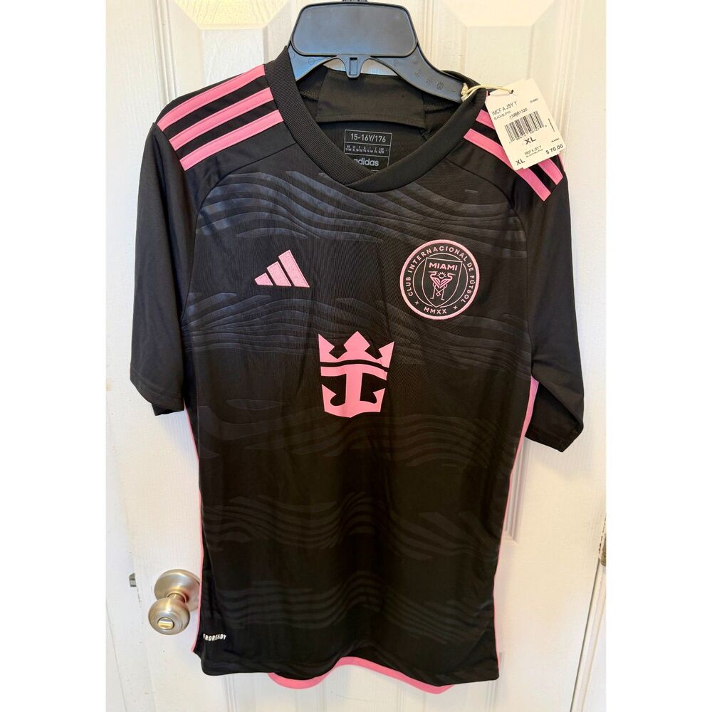 Adidads Inter Miami FC Jersey Youth XL 15-16y Jersey Black Pink NWT